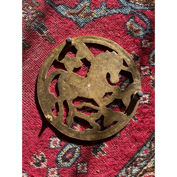Vintage 1970s Brass Unicorn Trivet - Picture 4 of 7